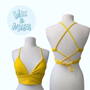 Bustier Crossback Bikini top - Yellow - Size Small